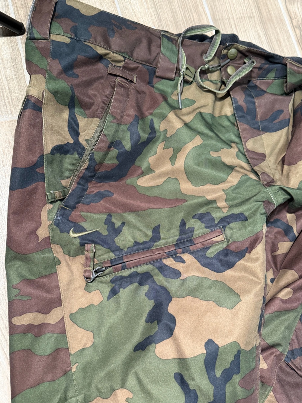 Nike ACG Ski Snow Pants Storm Fit Mens Large Camo Lined Black Vintage Snowboar - Picture 12 of 13